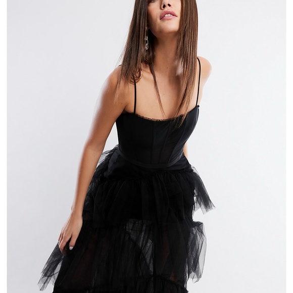 BCBG Tulle Corset Essential Gown Black Size 2 Like New - Picture 11 of 12